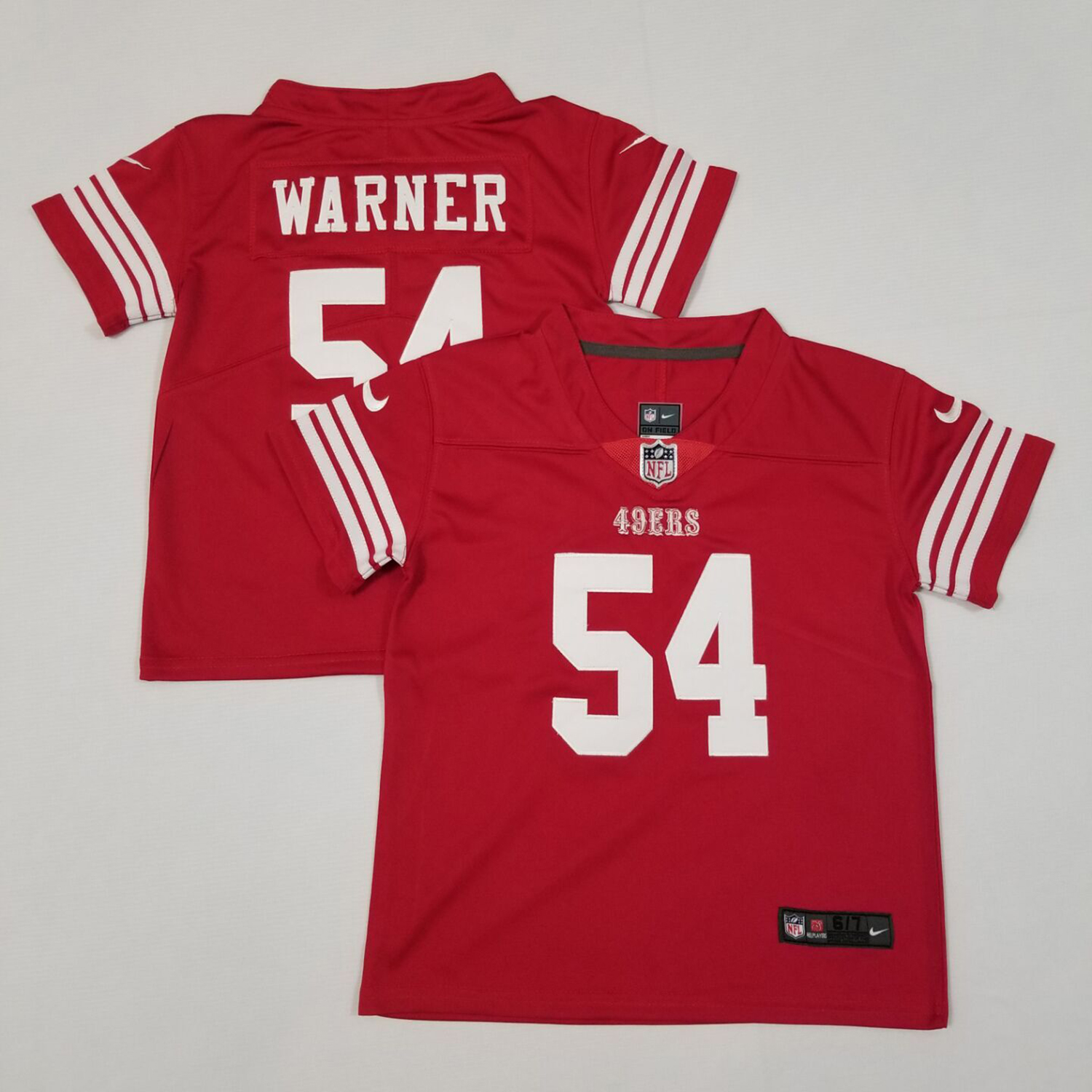 Toddler Nike San Francisco 49ers #54 Fred Warner Red Team Color Stitched NFL Vapor Untouchable Limited Jersey